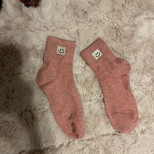 Smiley Face Pink Socks